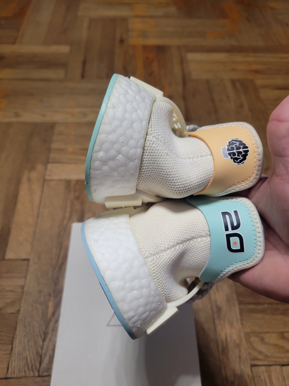 White Pharrell x Adidas NMD Human Race Sneakers Size 10 - Picture 6 of 8